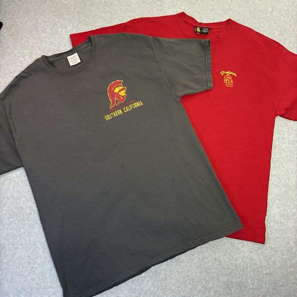 USC Trojans T Shirt Lot 2 Men's XL Gray Red University of Southern California - Picture 1 of 9